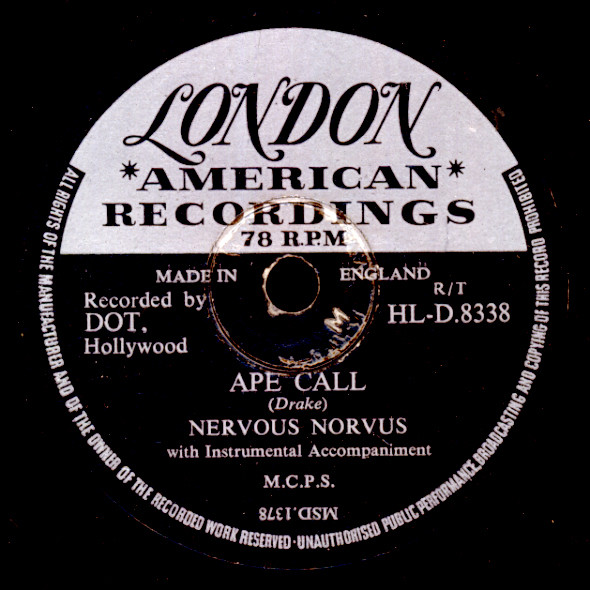 NERVOUS NORVUS  Ape Call  -Strange!!-  /Wild dog..   Schellackplatte  78rpm S210