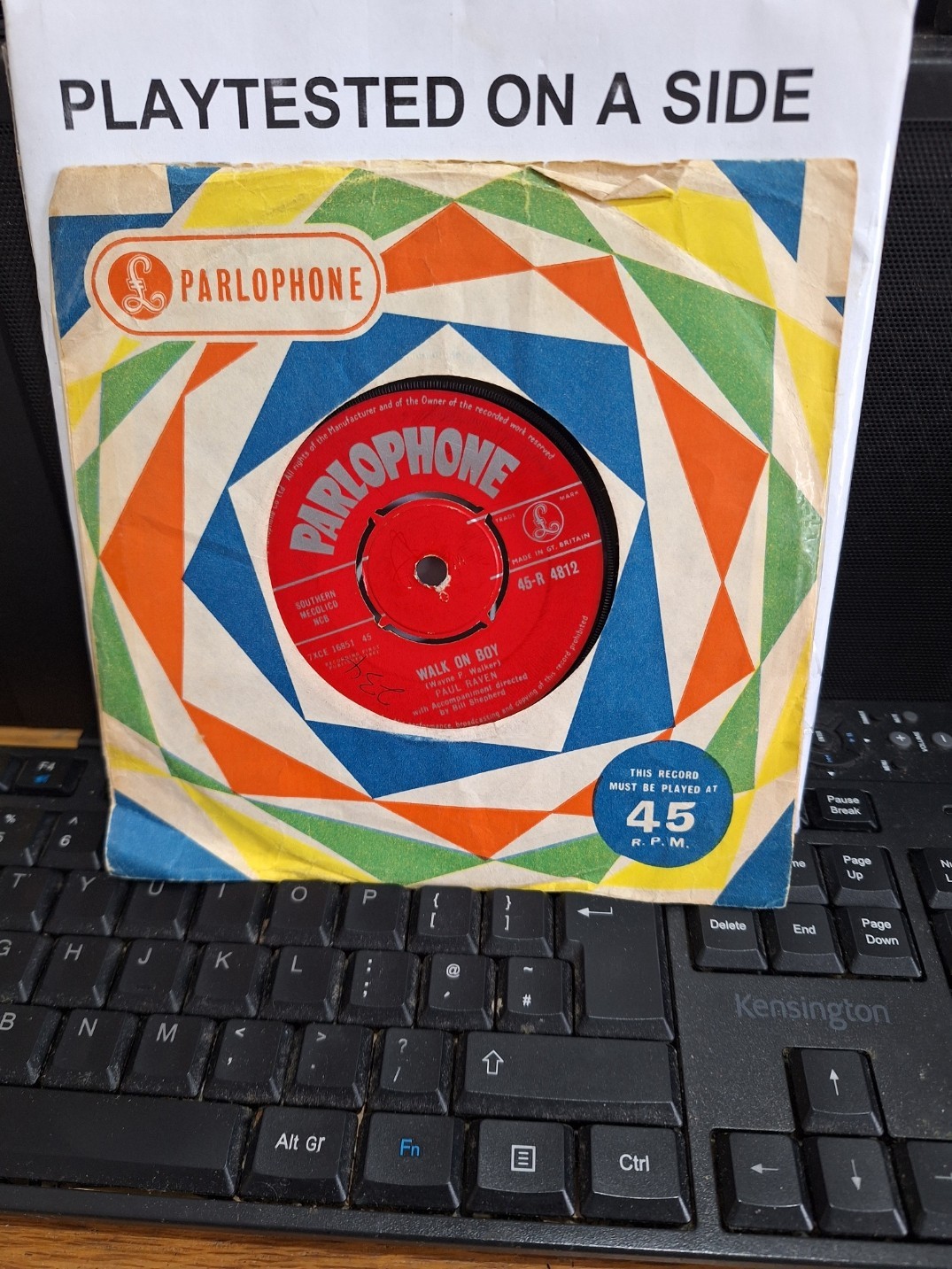 PAUL RAVEN AKA GARY GLITTER WALK ON BOY PARLOPHONE UK VG 7" VINYL 45 SINGLE