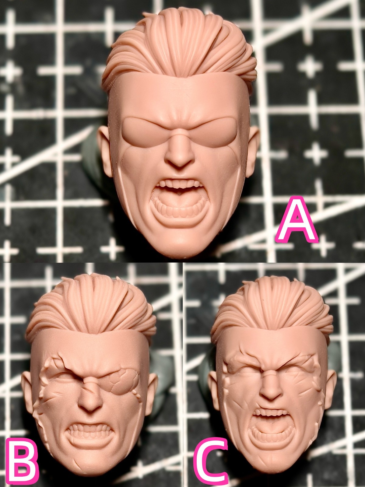 Modellino scultura testa 1/4 1/16 1/12 1/10 Battle Angry Mark Grayson giocattoli
