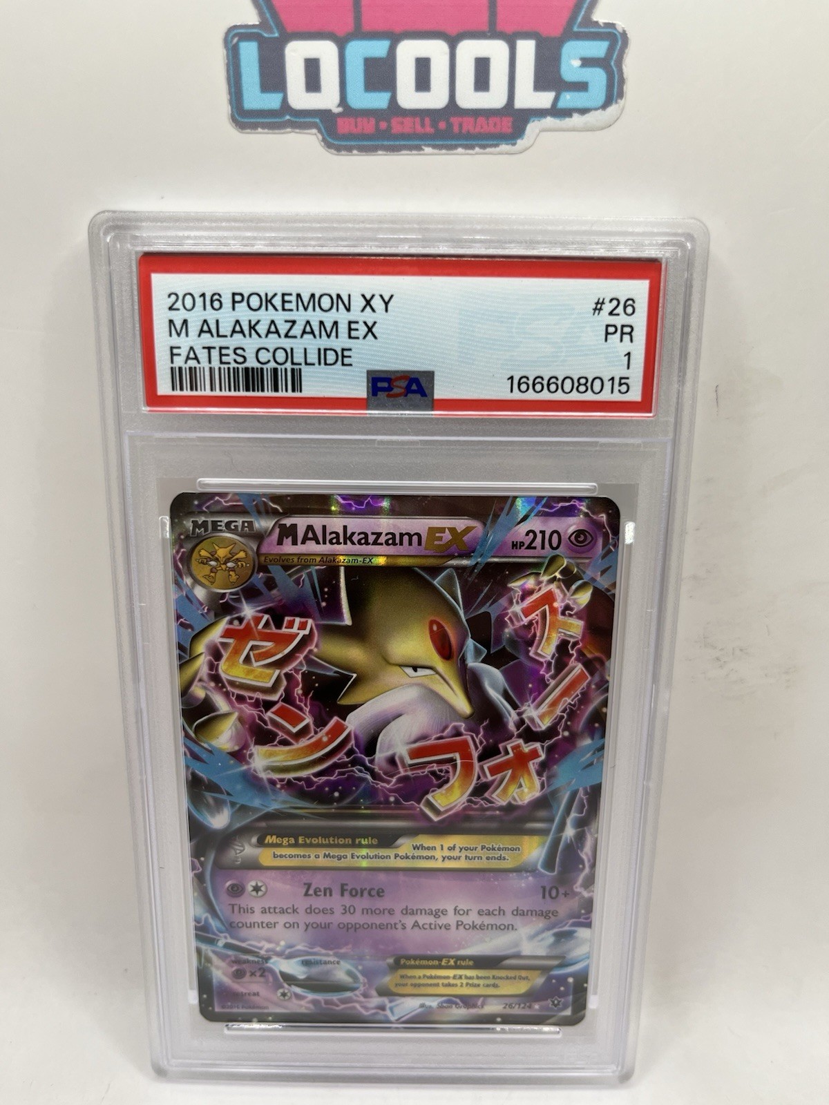 2016 POKEMON XY FATES COLLIDE #26 M ALAKAZAM EX PSA 1 PR
