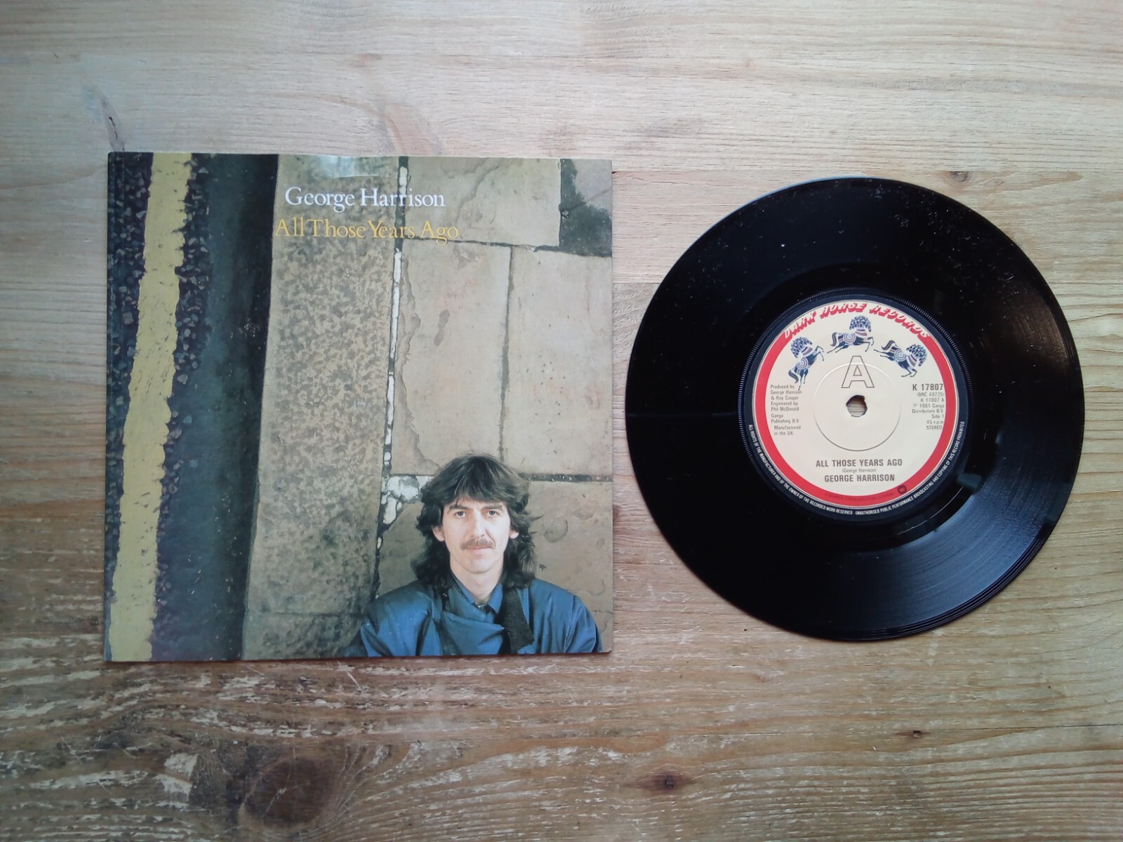 George Harrison All Those Years Ago Excellent 7" Single Vinyl Record K17807