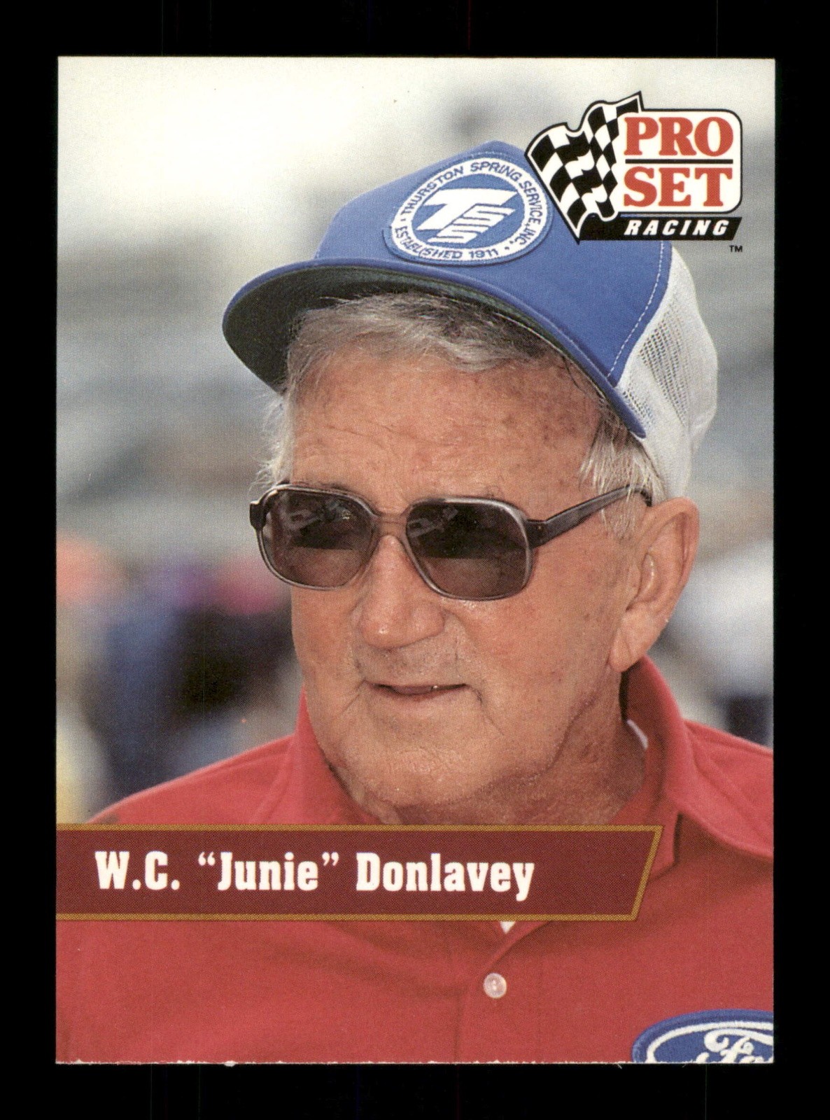 W C Junie Donlavey 122 Proprietario Winston Cup Pro Set Nascar Trading Card TC CC