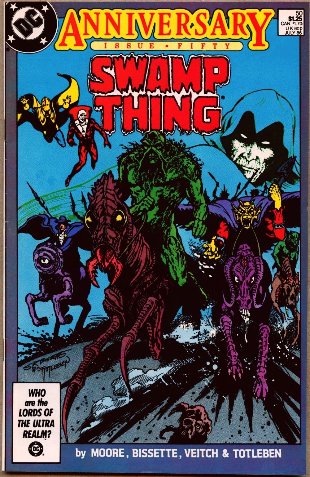 Swamp Thing #50-1986 vf- 7.5 1° completo Justice League Dark Alan Moore taglia gigante 