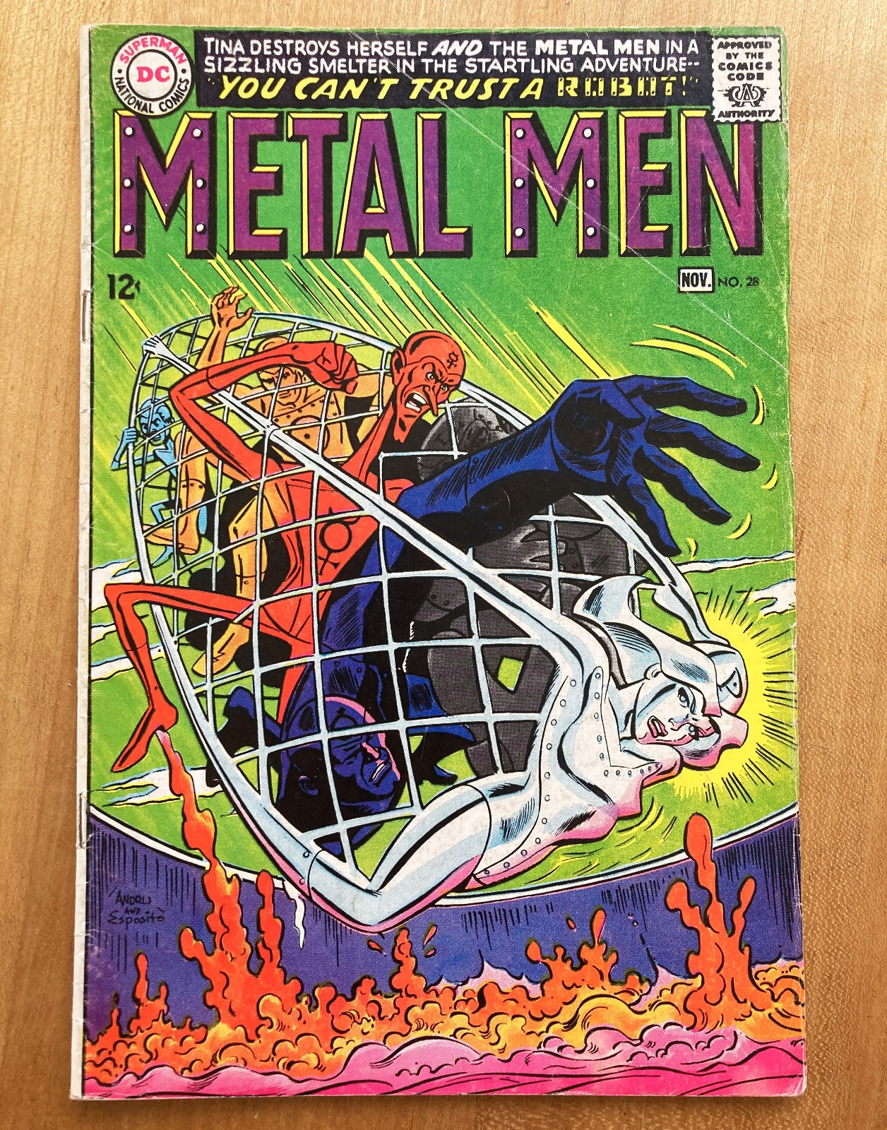 Metal Men #28 FN- 5.5 DC Comics 1967 Silver Age 12c AI ROBOTS fantascienza ROSS ANDRU