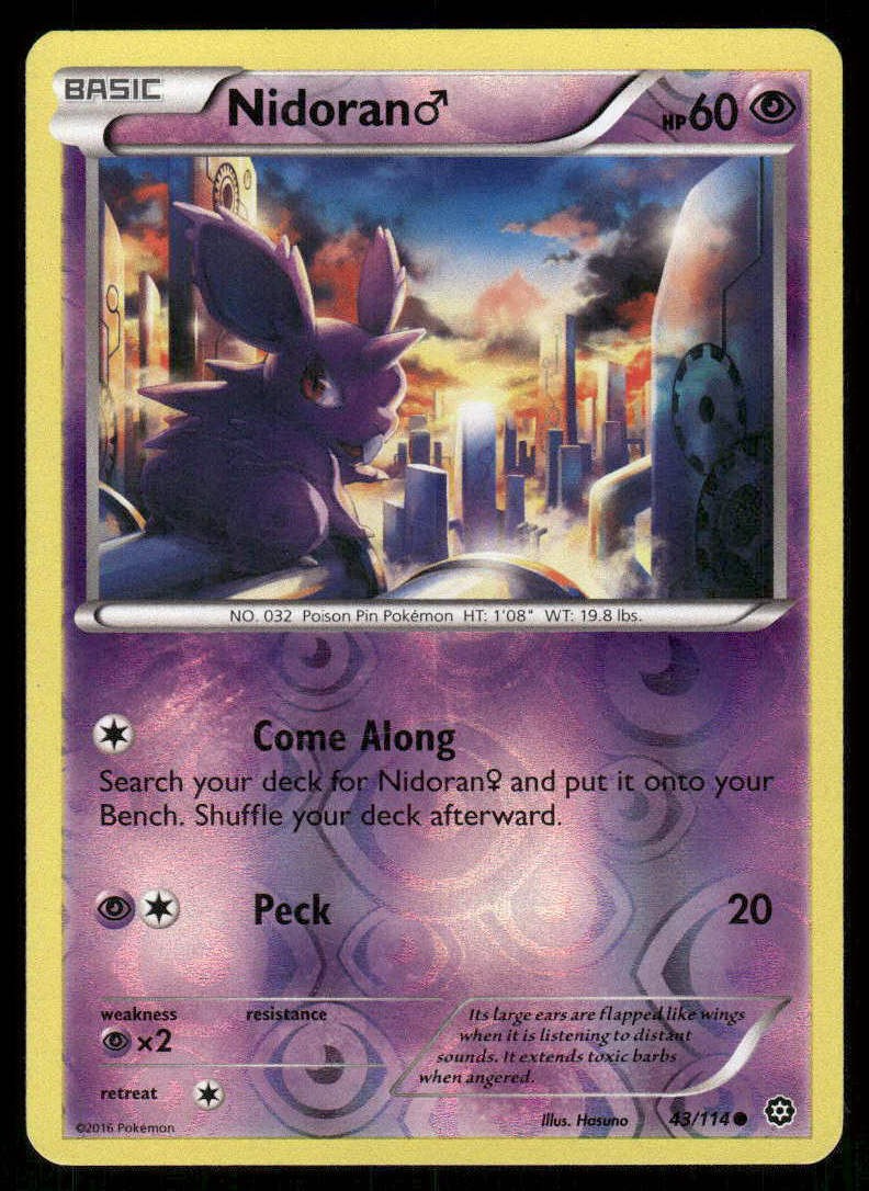 POKEMON NIDORAN M STEAM SIEGE 43/114 REVERSE HOLO C LP