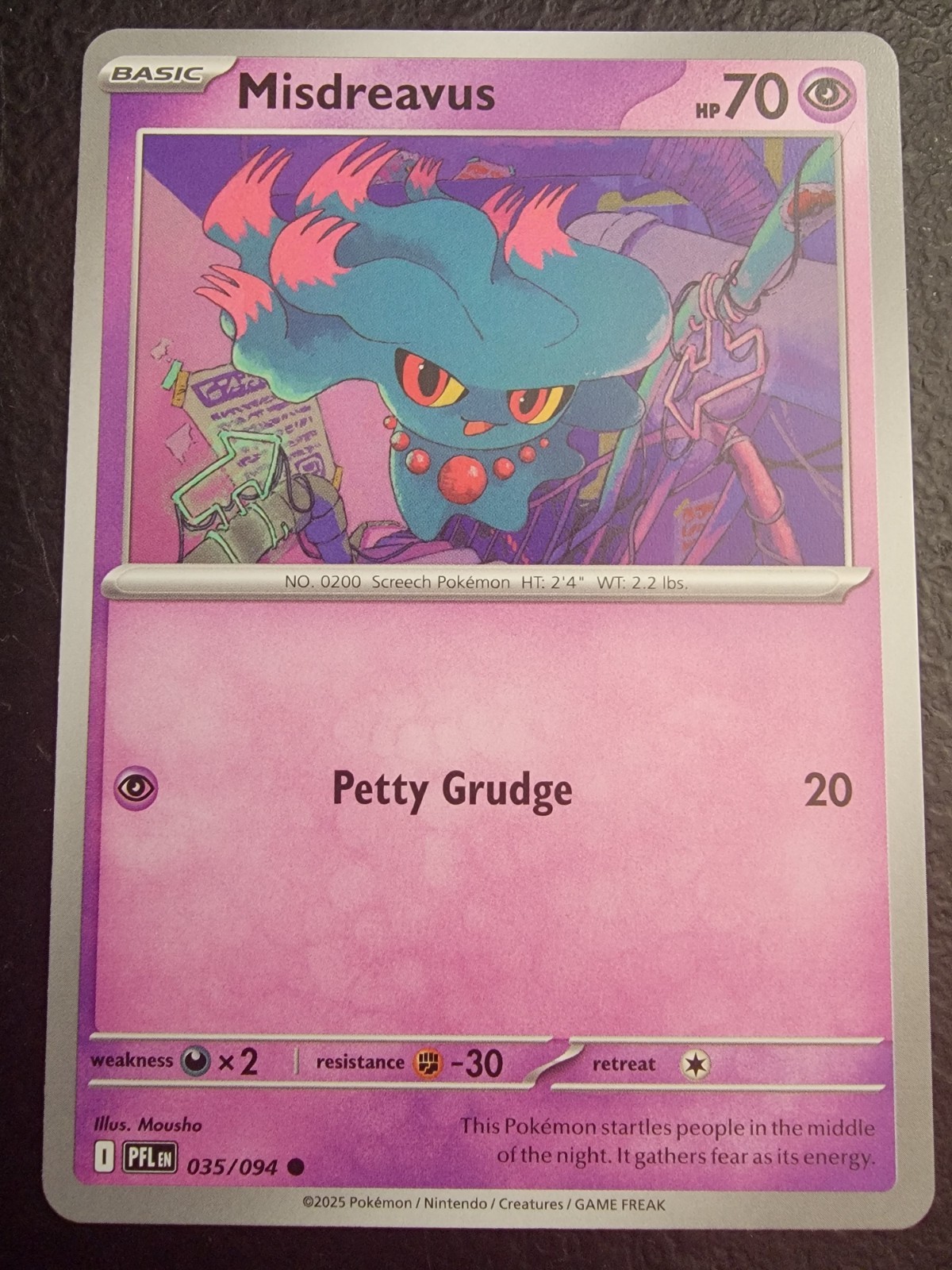 Pokemon TCG Misdreavus 035/094 Me02: Phantasmal Flames Regular NON-Foil
