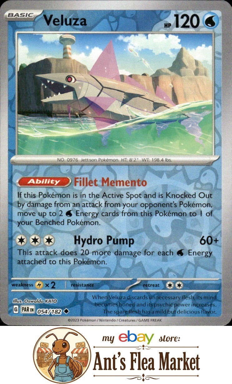 Veluza #054/182 Near Mint or Better SV04: Paradox Rift Non Comune, Reverse Holo