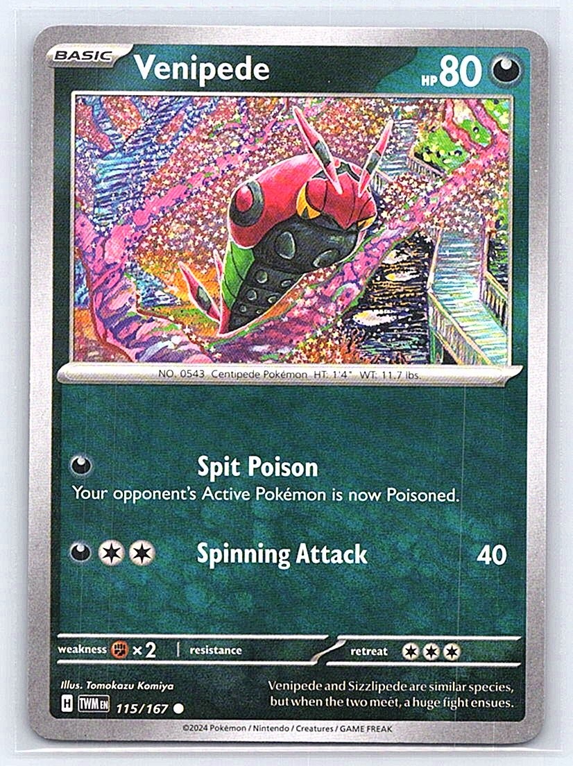 Carta Pokemon TCG Venipede 115/167 Mascherata Crepuscolare