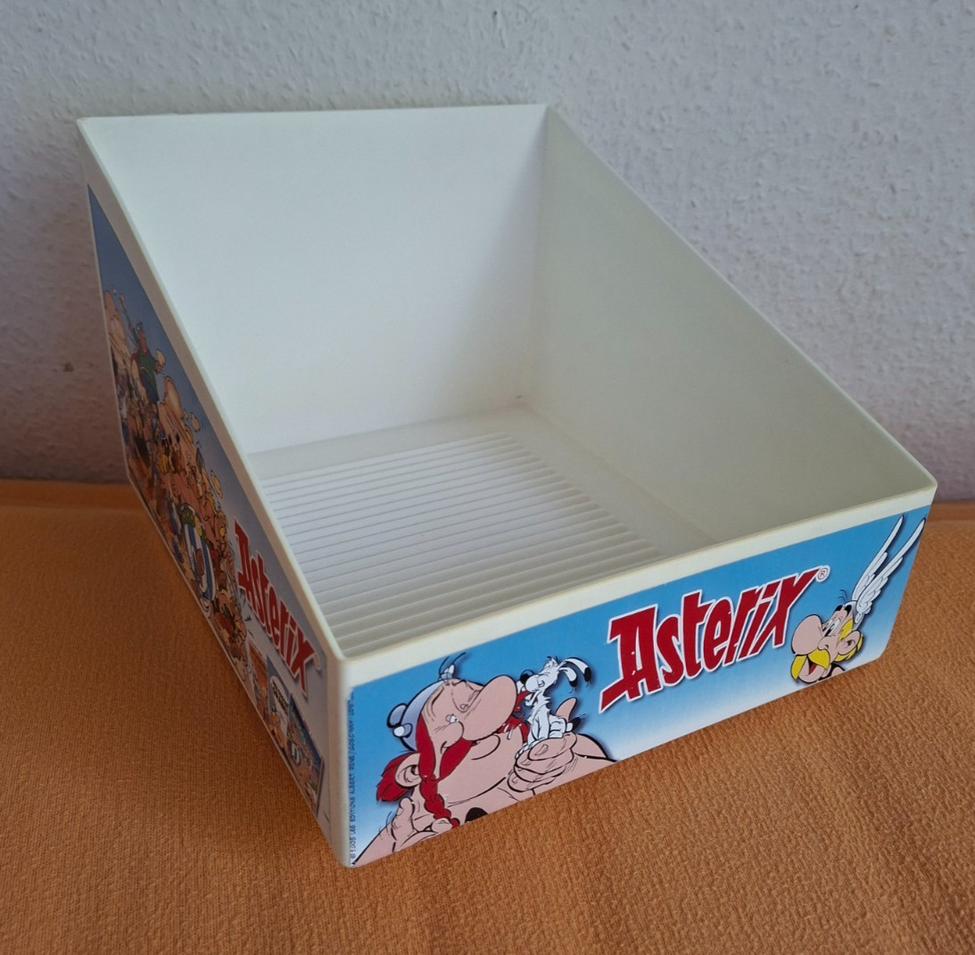 2005 Vintage, display Asterix, espositore di vendita per album Asterix, circa 23x27x17