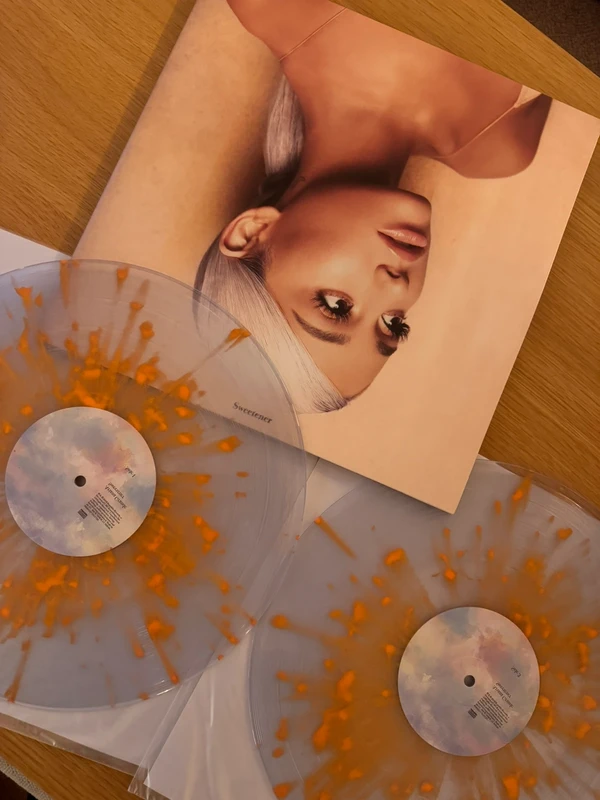 Ariana Grande - Sweetener (clear with orange splatter)