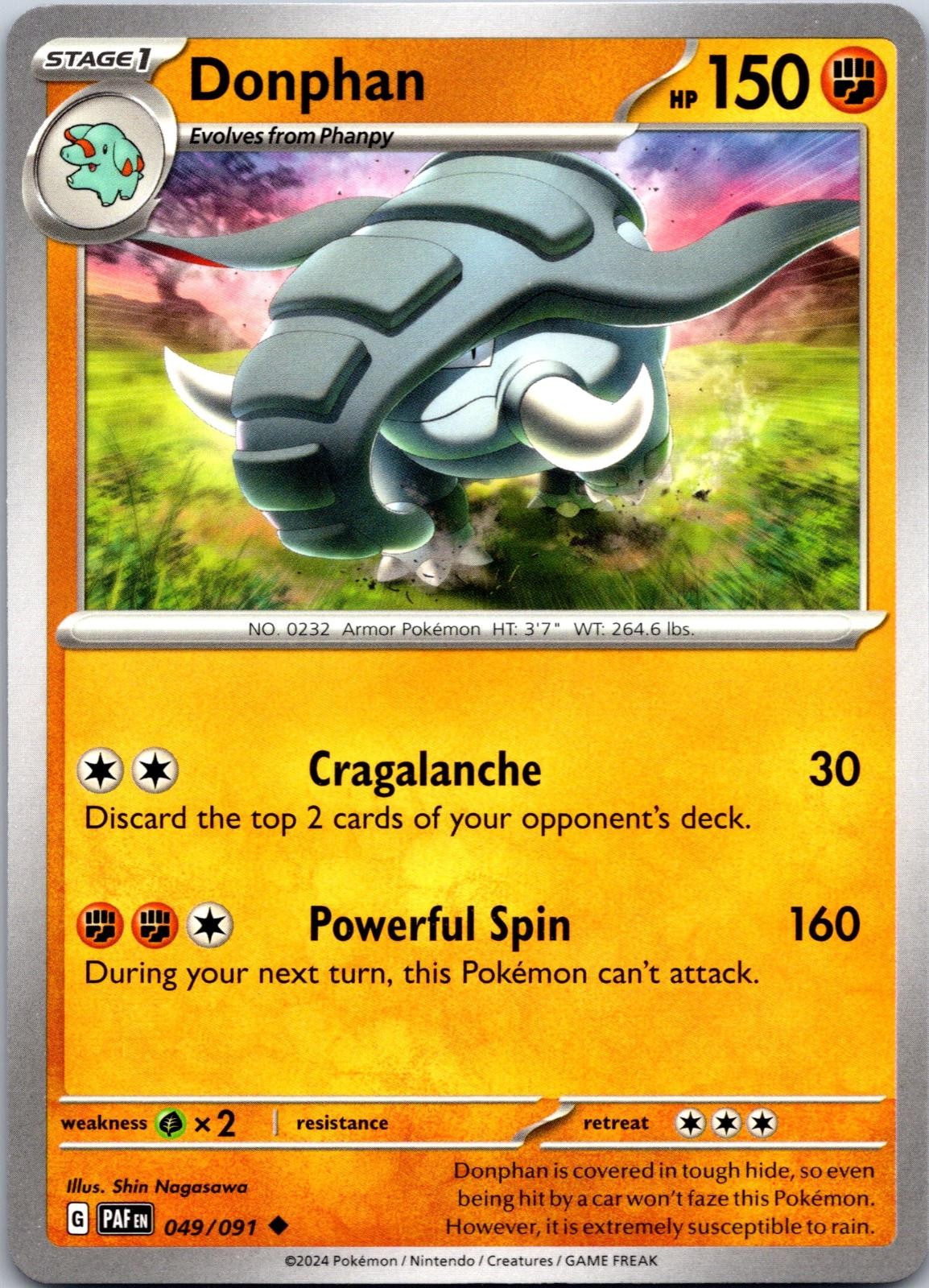 Donphan 049/091 Pokemon Destino Paldeo Non Comune Quasi Nuovo