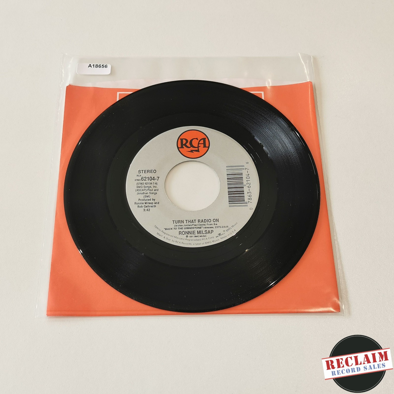 ronnie milsap - turn that radio on 7" vinyl record VG+