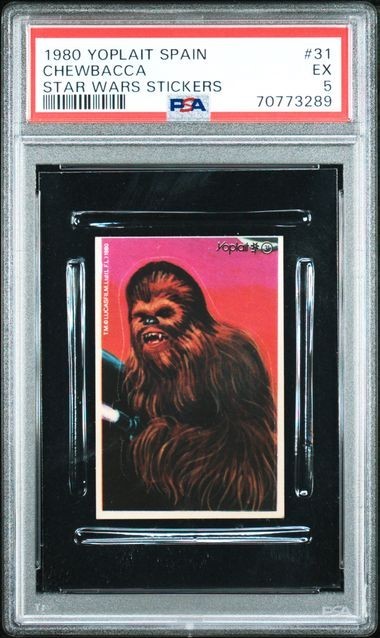 PSA 5 EX CHEWBACCA 1980 YOPLAIT SPAGNA #31 STAR WARS CLASSIFICATO FASCIA ALTA! *ESB-TPHLC