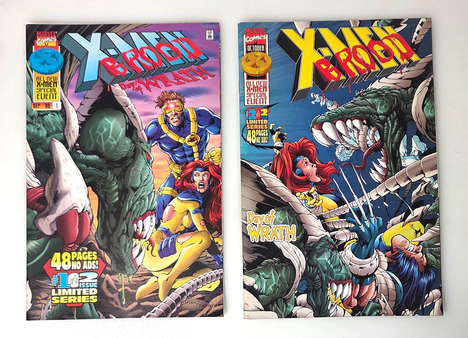 X-Men Vs. The Brood Marvel Completo 2 Numero Serie Limitata 1996 #1 #2 LN/NM!