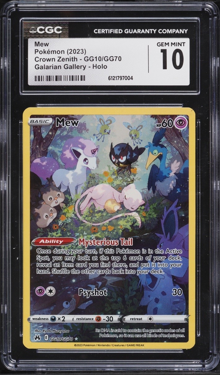 2023 POKÉMON CORONA ZENITH GALARIAN GALLERY HOLO #GG10/GG70 MEW CGC 10 GEM MINT