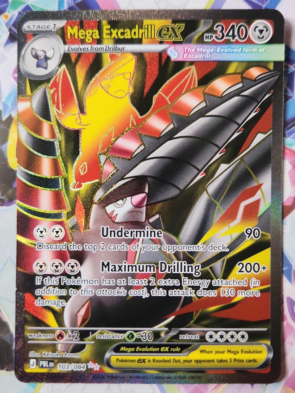 Mega Excadrill ex 103/084 Ultra Rara Me05: Pitch Black Holo LP - Vedi foto