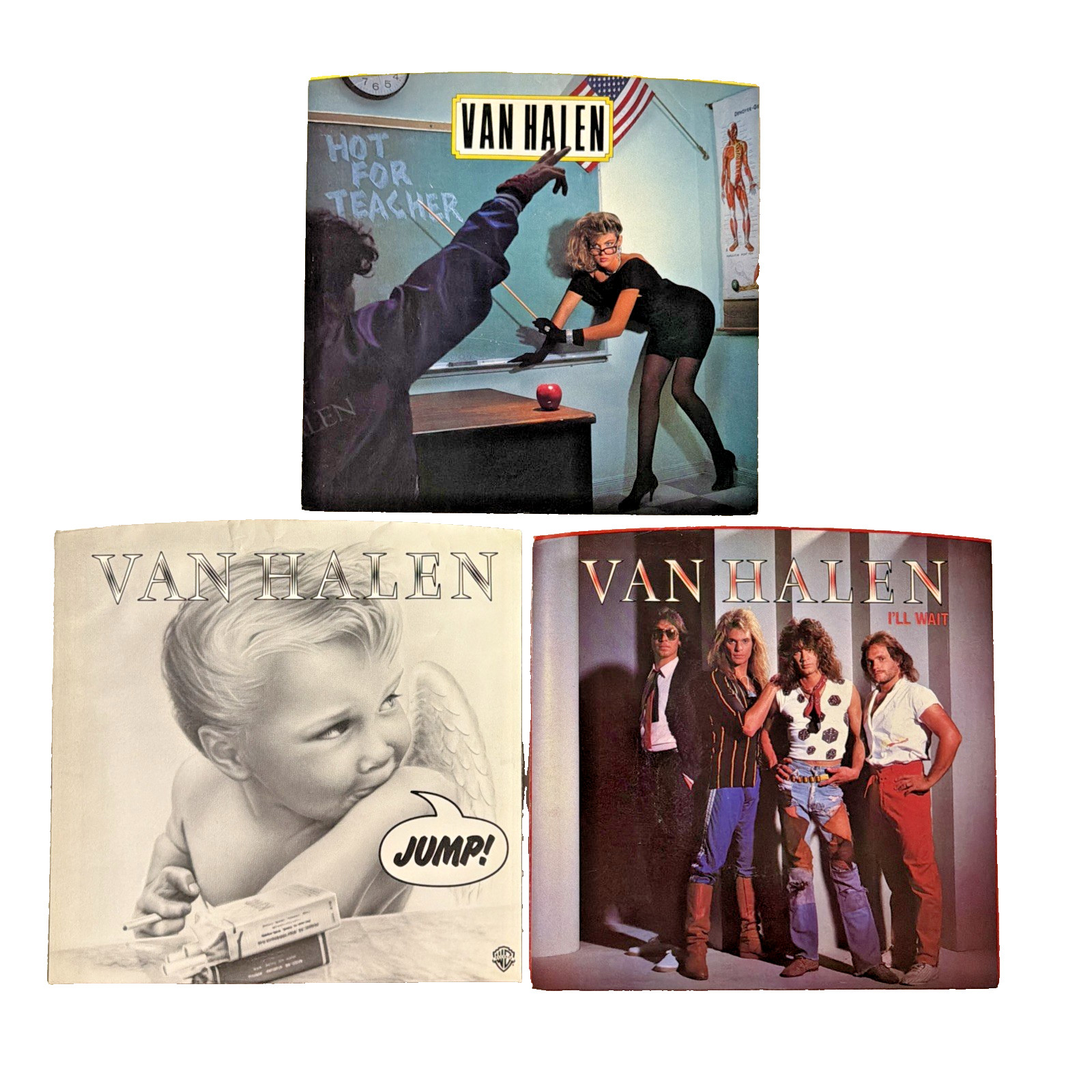 ROCK-VAN HALEN Sleeves Only No Records 45 Rpm Picture Sleeves LOT