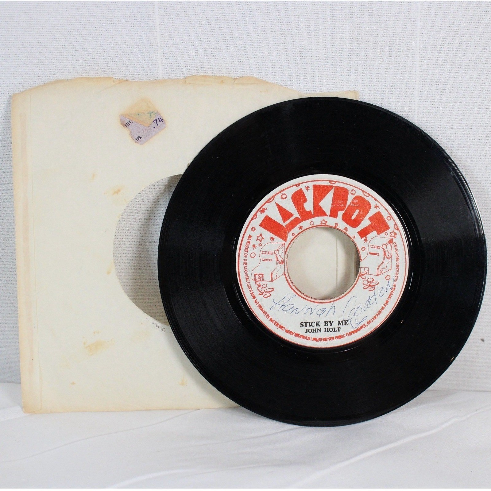 John Holt Stick By Me / Its A Pleasure 7" Vinyl 45 RPM Jackpot Reggae Record