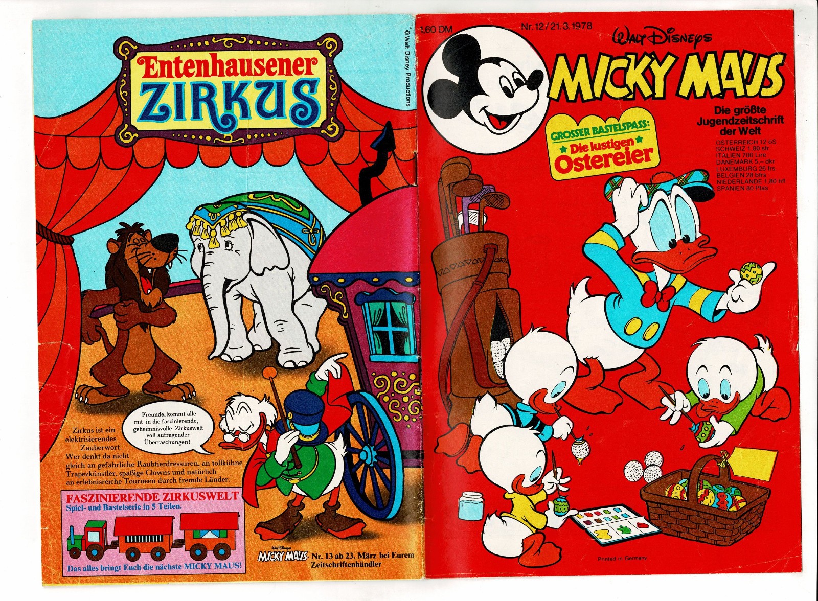 Topolino 1978 fascicolo 12 (Ehapa) parte interna fai da te manca divertimento