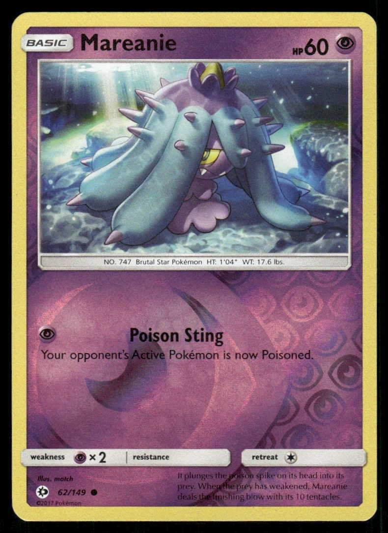 POKEMON MAREANIE SM SET BASE 62/149 REVERSE HOLO C LP