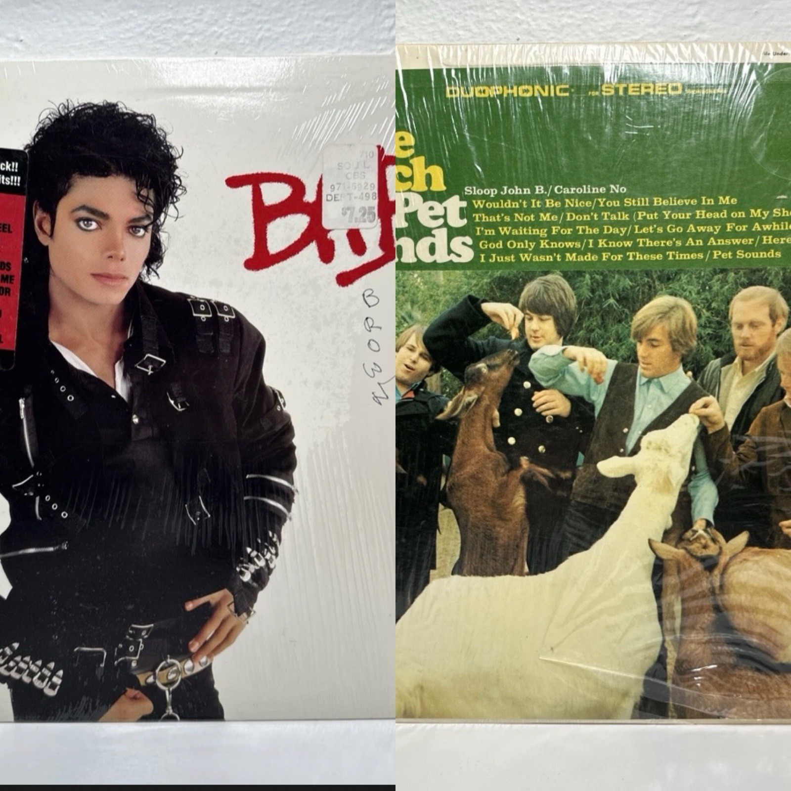 michael jackson BAD vinyl + Beach Boys Vinyl Pet Sounds