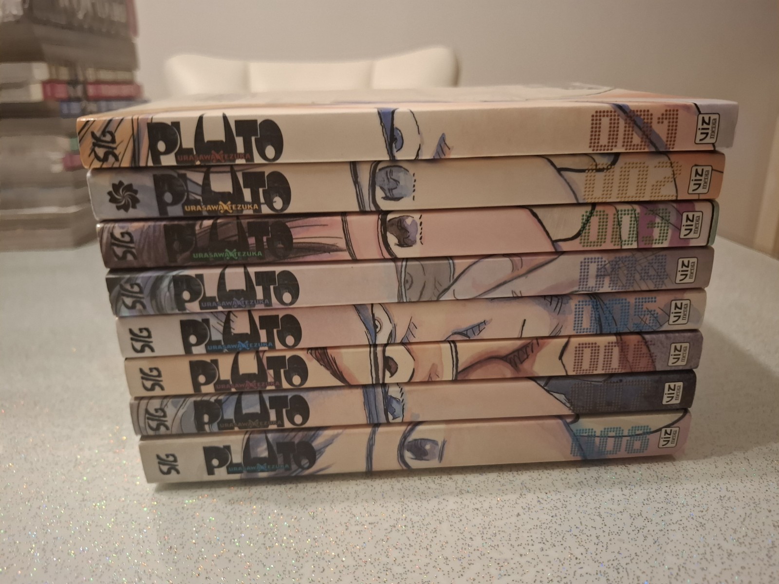 Pluto Manga Complete Series Volumes 1-8 by Naoki Urasawa, Ozamu Tezuka English