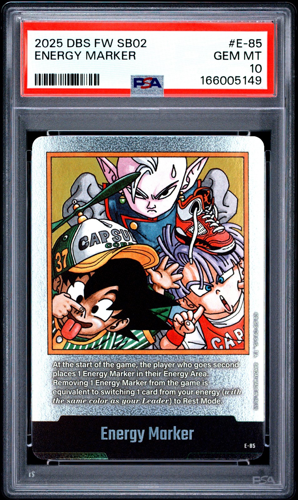 DRAGON BALL SUPER CARD GAME FUSION WORLD MANGA BOOSTER 02 ENERGY MARKER PSA 10