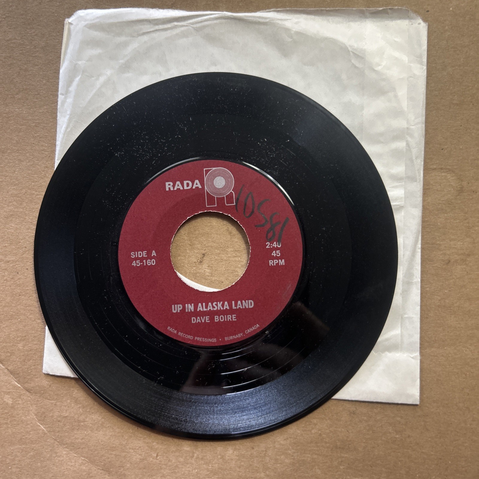 Dave Borie Up In Alaska Land/The Legend Of 12 Foot Rada 45