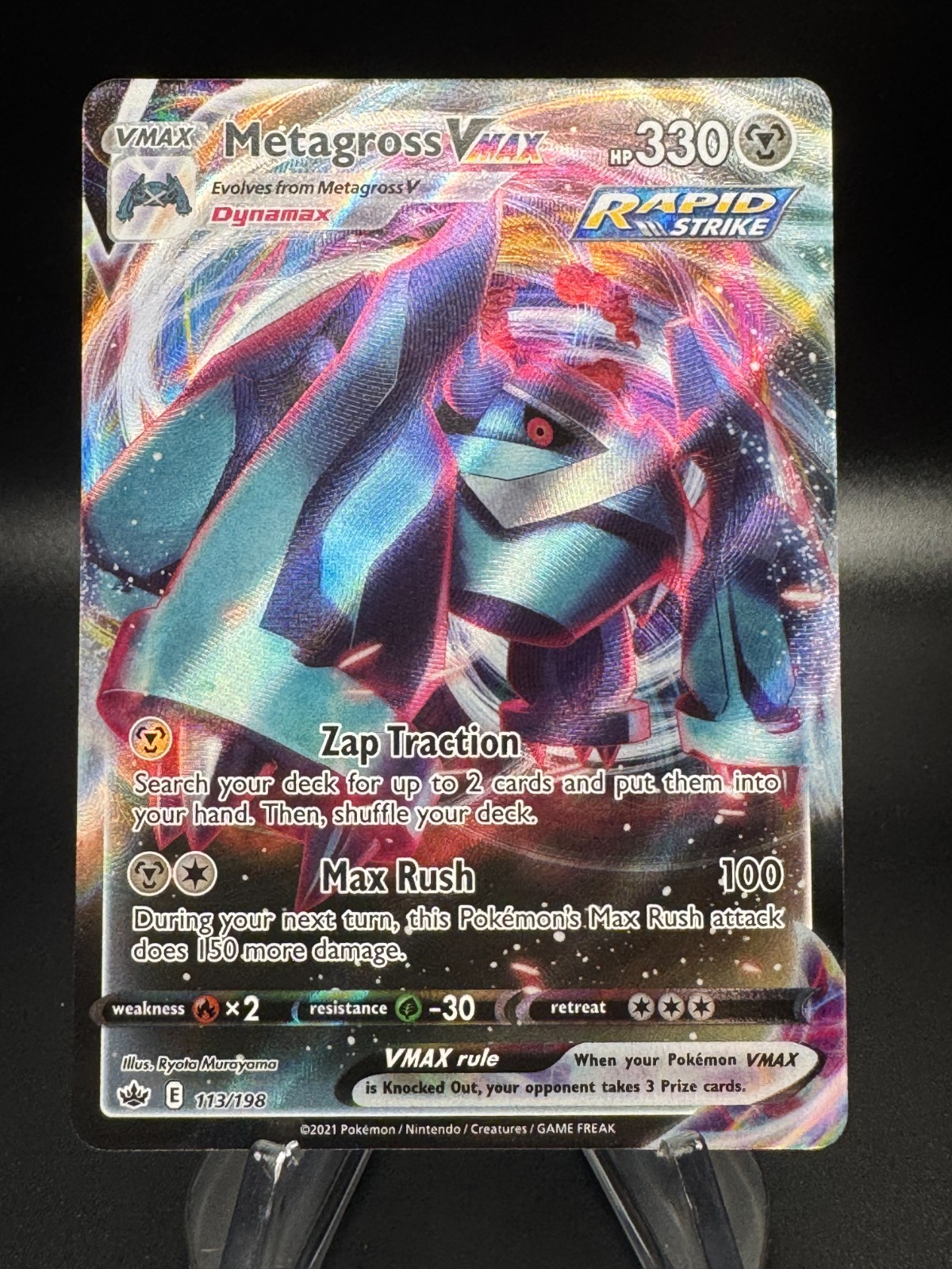 Pokemon Scudo Spada Regno Ghiacciante METAGROSS VMAX Ultra Rara #113/198