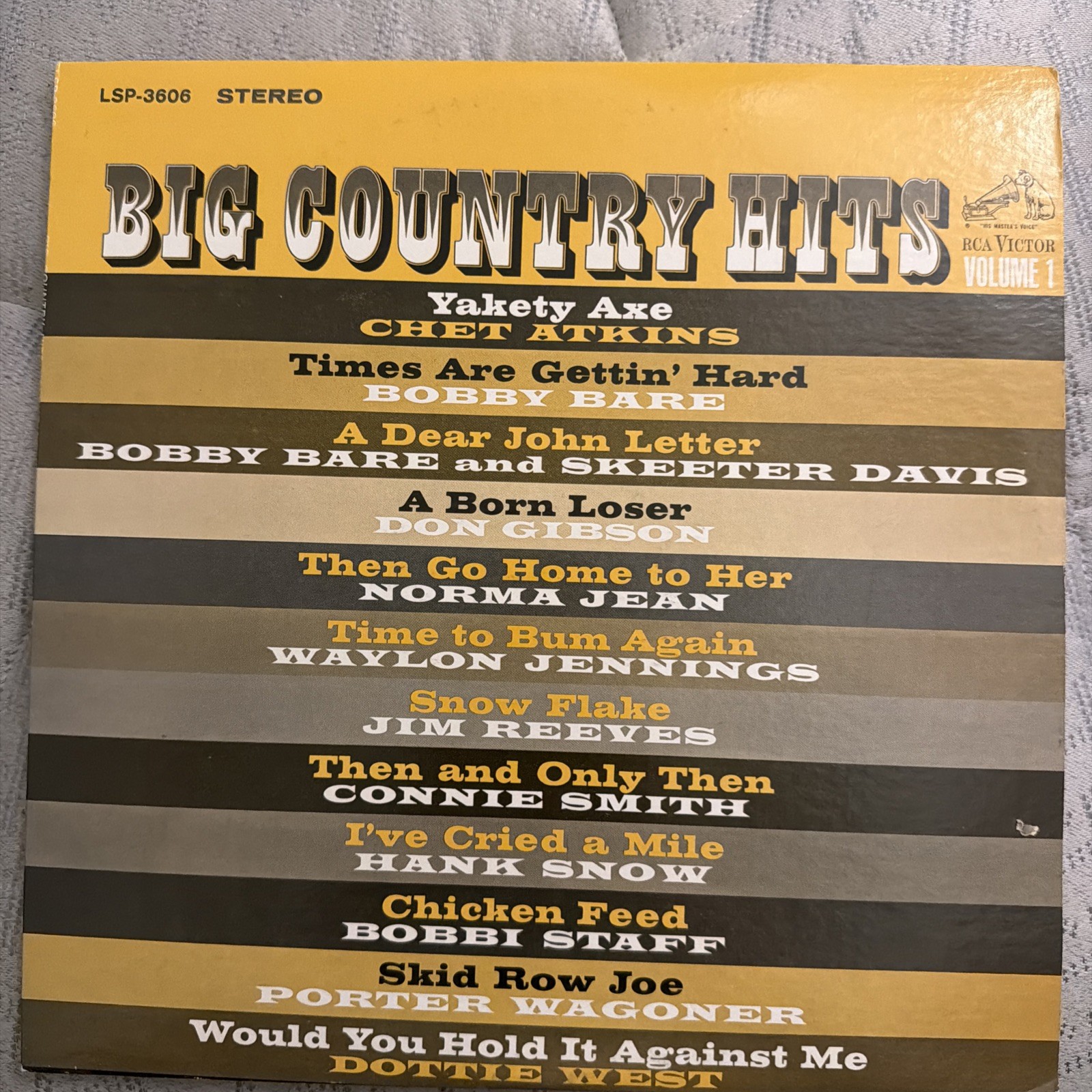 Various Big Country Hits Vol. 1 RCA Victor LSP-3606 1966 Vinyl LP Record EX/EX