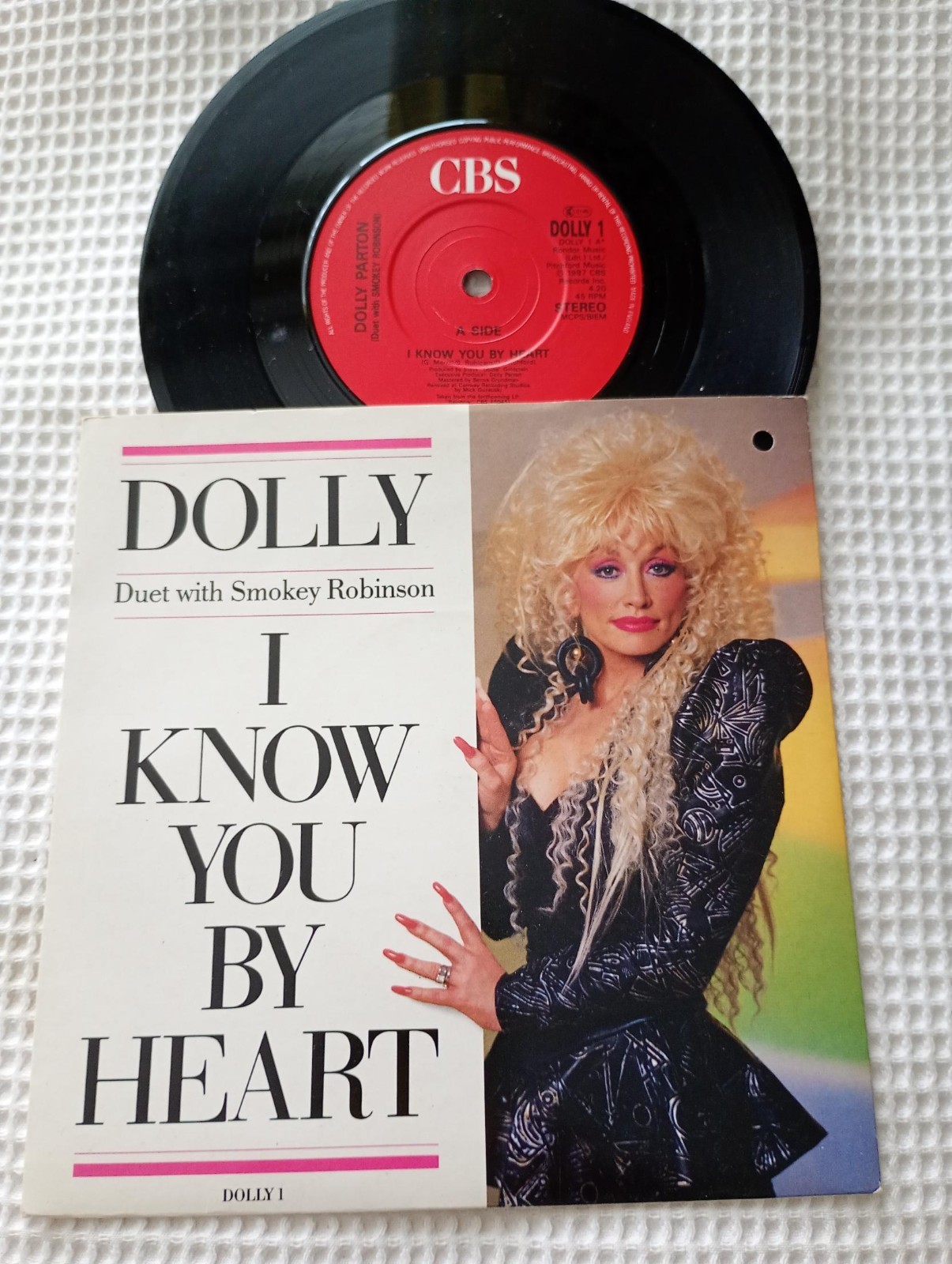 Dolly Parton ~ I Know You By Heart Duet Smokey Robinson CBS UK 1987 7" Country