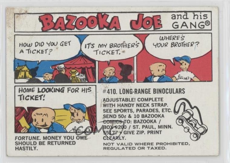 1960s Topps Bazooka Joe Comic Cards How did you get a ticket? 0c41