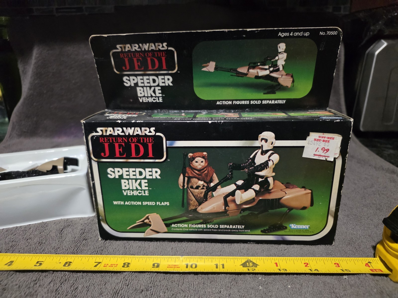 VINTAGE KENNER STAR WARS SPEEDER BIKE VEICOLO NUOVO IN SCATOLA APERTA 1983 ROTJ