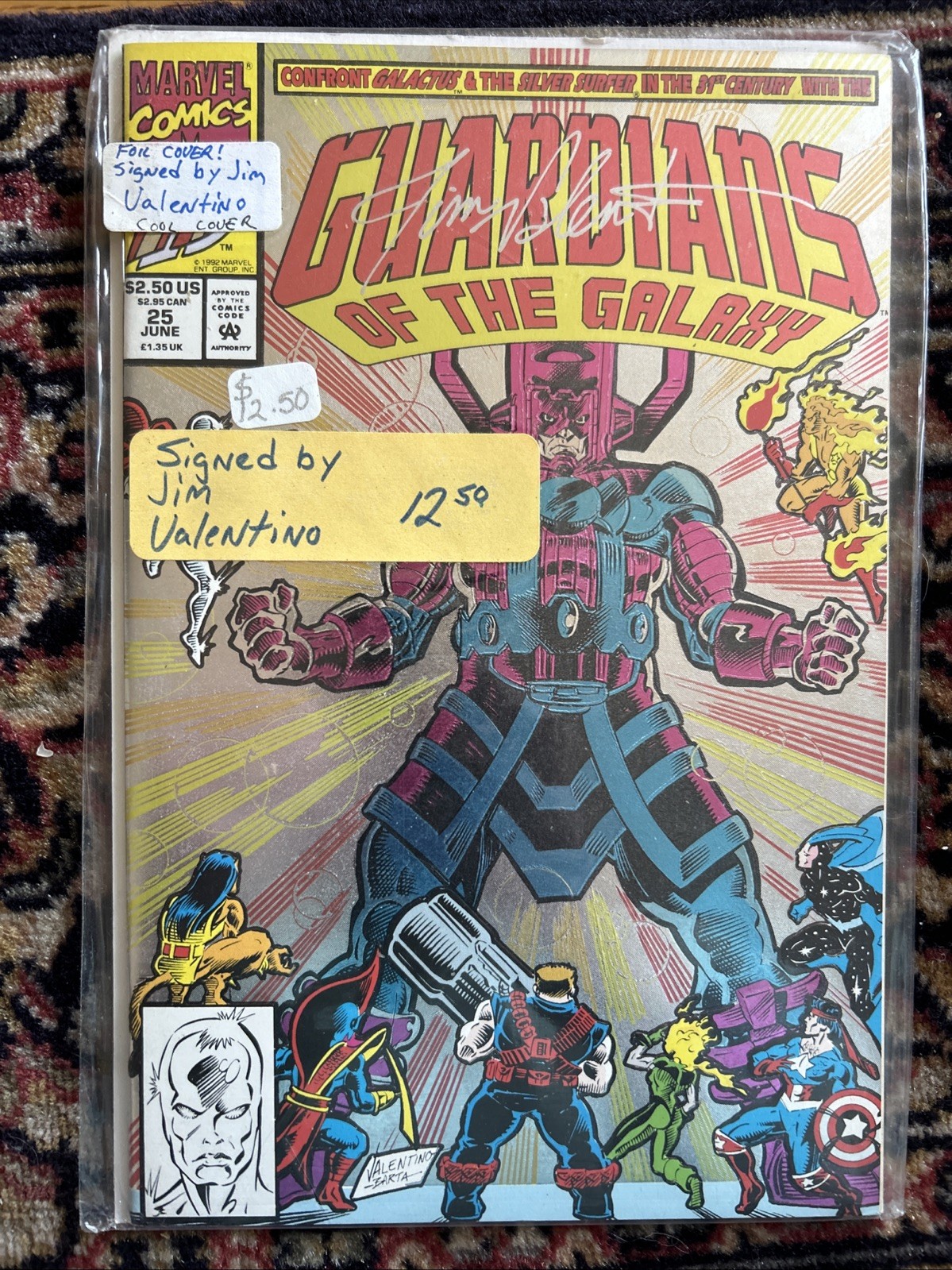 SIGNED Guardians of the Galaxy #25 Marvel Comics 1992 Jim Valentino