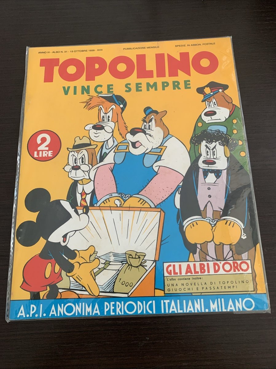 ⭐ Albi d'Oro Disney n. 31 - TOPOLINO VINCE SEMPRE - 15 Ottobre 1938 - A.P.I.