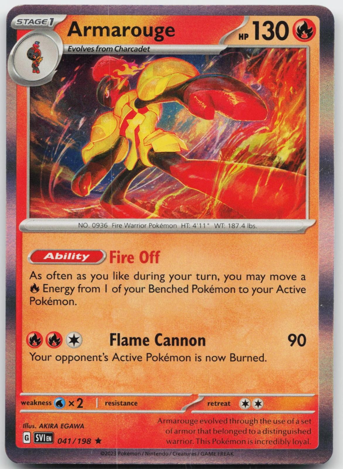 ARMAROUGE 041/198 RARO POKEMON SCARLATTO E VIOLA HOLO NM