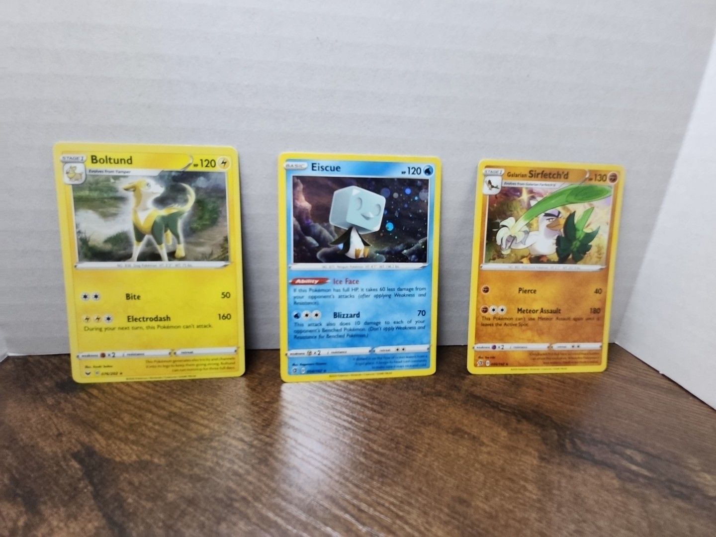 Pokémon TCG  Boltund 076/202 Eiscue & Sirfetch'd Promo Cards - All 3 Cards NM