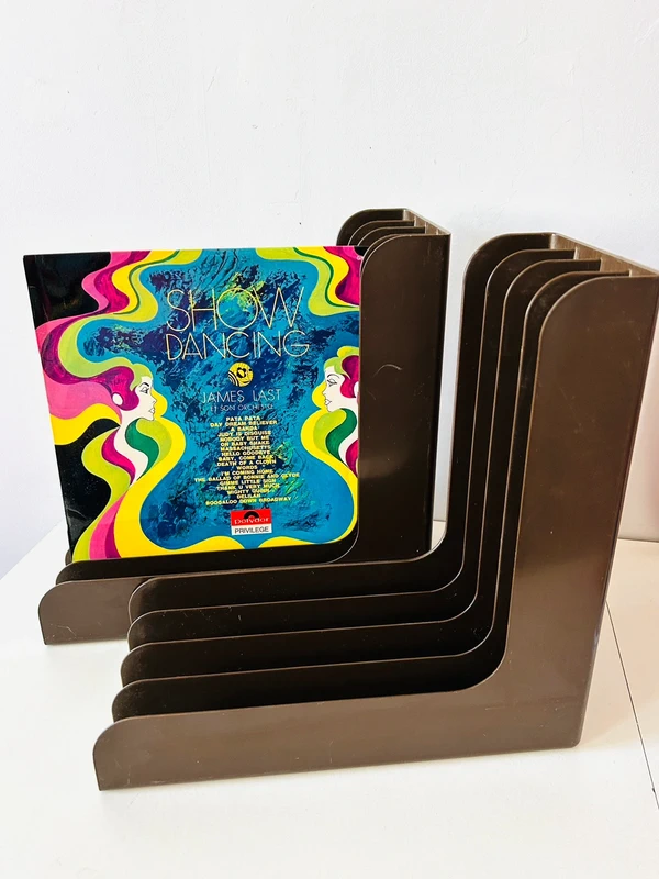 lot de 2 range-vinyles vintage 70s