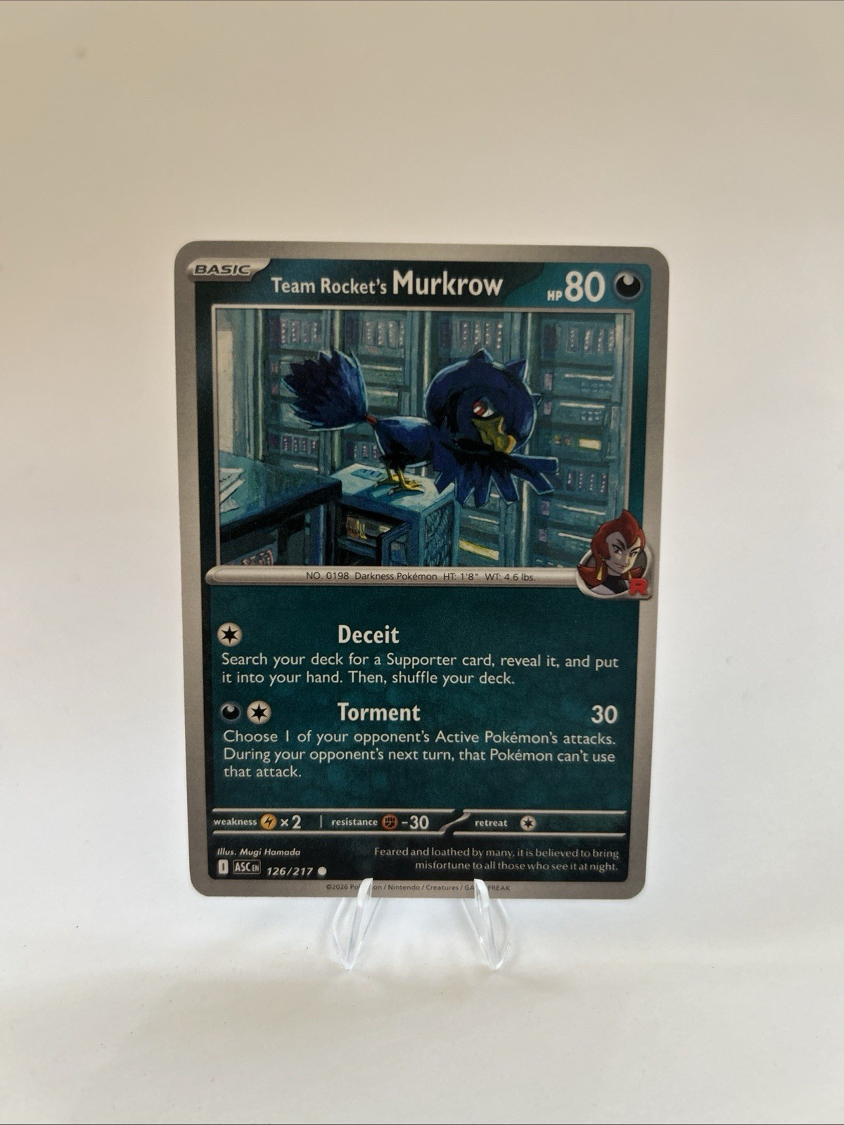 Team Rocket's Murkrow 127/182 Non-Holo SV10: Destined Rivals Pokemon NM/M