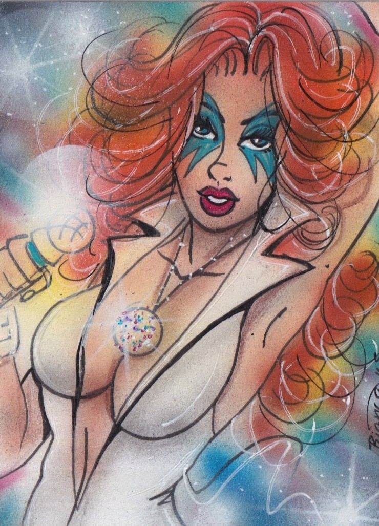 Quadro carta schizzo originale Dazzler di Bianca Thompson