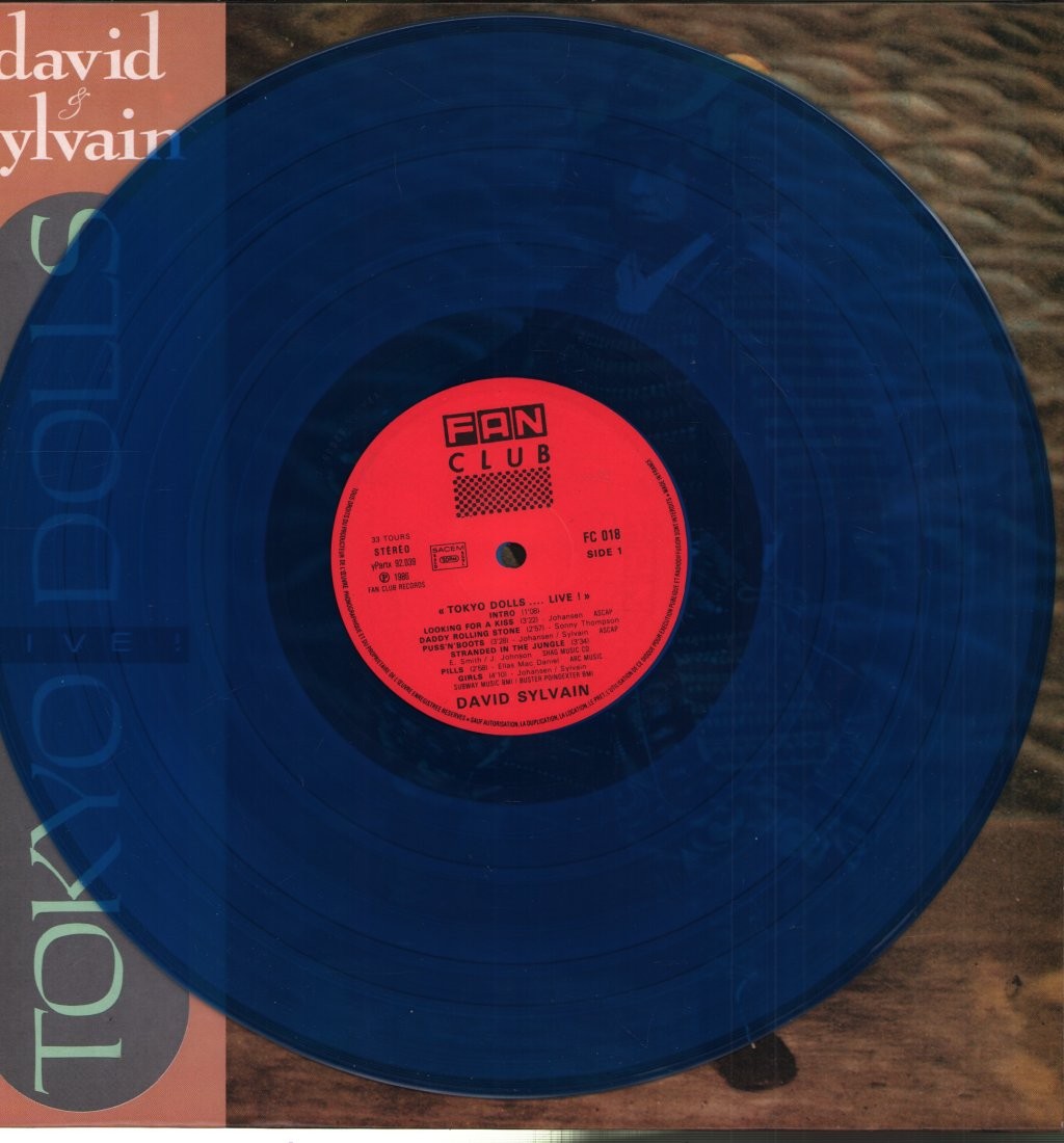 DAVID AND SYLVAIN TOKYO DOLLS LIVE LP VINYL limited edition 11 track blue vinyl