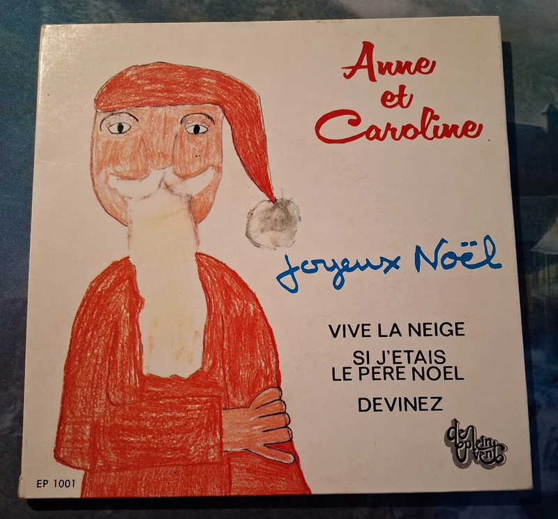 Anne Et Caroline - Joyeux Noël 45T vinyle 7" vinyl - De Plein Vent - EP 1001 disque rare