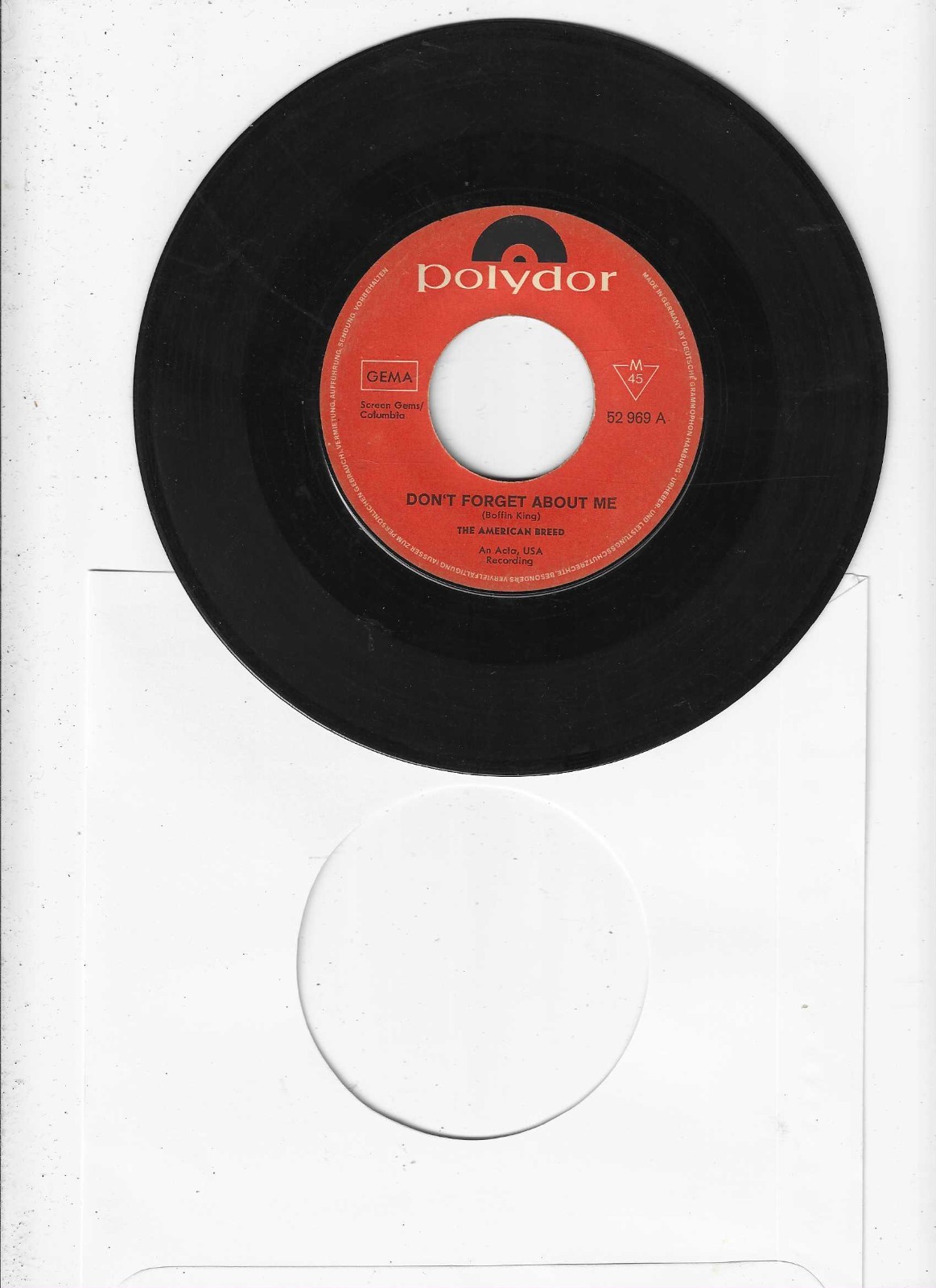 Vinyl 7" Single:  The American Breed ‎– Don't Forget About Me / Short Skirts
