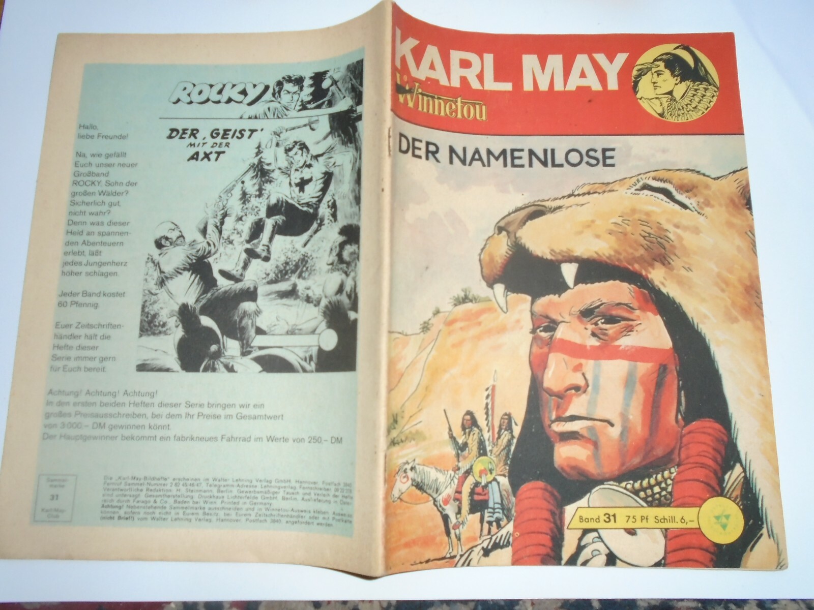 26201 Lehning di Karl May Winnetou vol. 31 Il senza nome buono