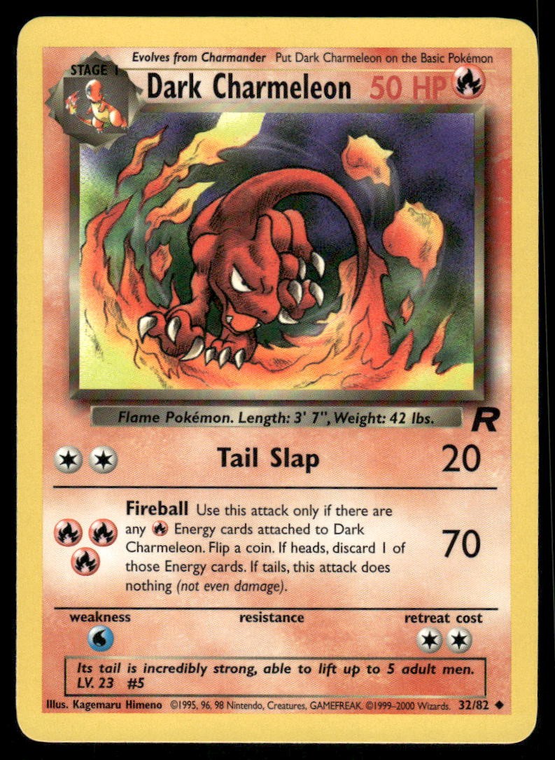 Pokemon Cards Dark Charmeleon 32/82 Unlimited Team Rocket Uncommon LP