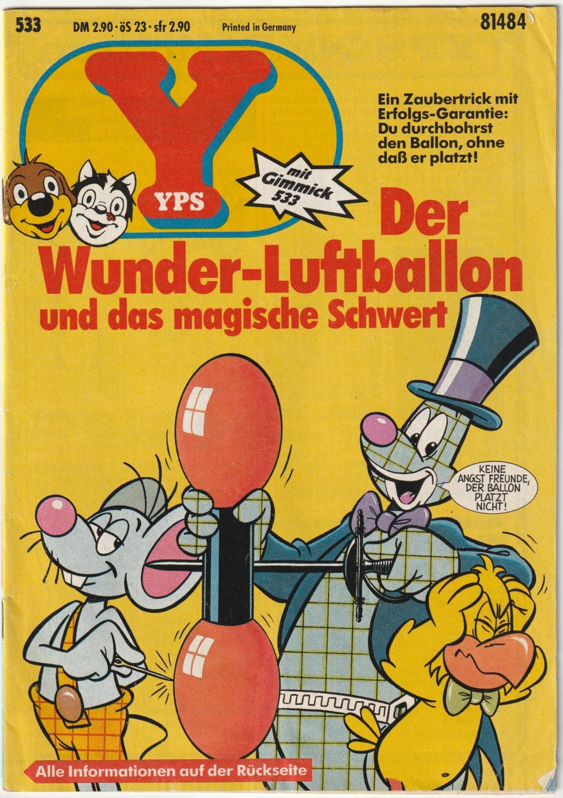 ✪ YPS #533 Il palloncino delle meraviglie senza espediente Gruner + anno 1986 COMICHEFT Z1-