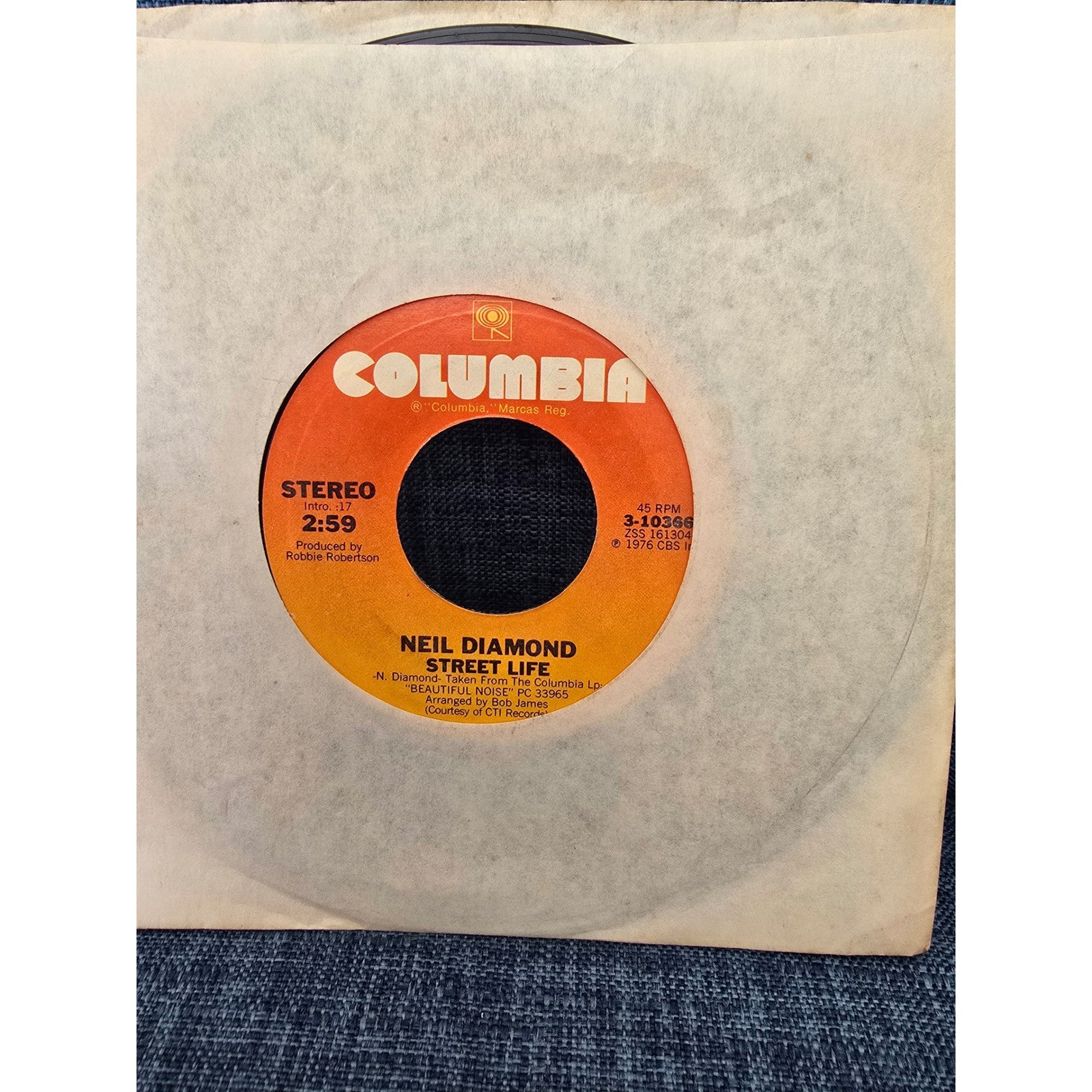 Neil Diamond If You Know What I Mean Street Life 45 RPM 7" Vinyl 1976 Columbia