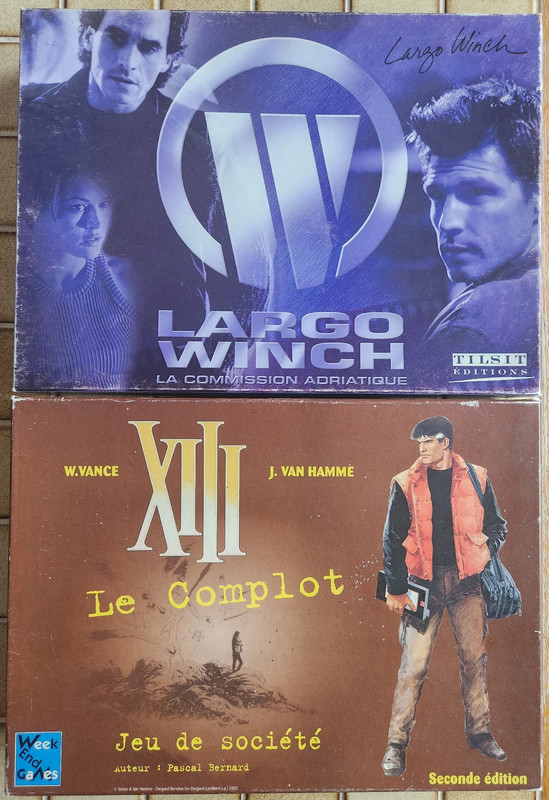 2 Jeux de société : Jeu  XIII. Le complot.  Et jeu Largo Winch. La commission adriatique.