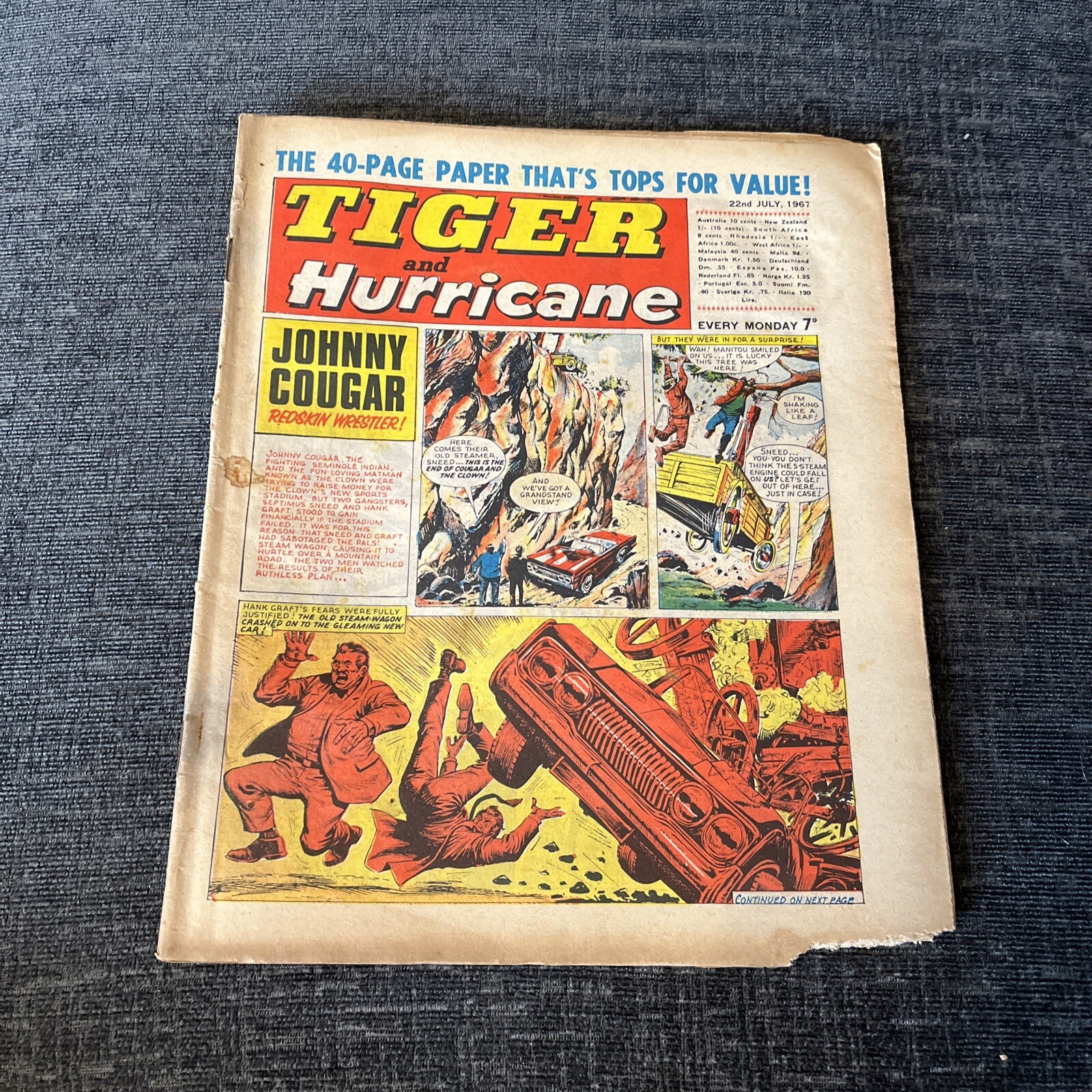 Tiger and Hurricane Comic - 22 July 1967 - 60th Birthday Gift