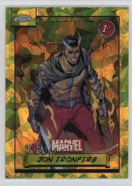 2024 Topps Chrome Marvel Sapphire Yellow 5/75 Jon Ironfire #42 0kr0